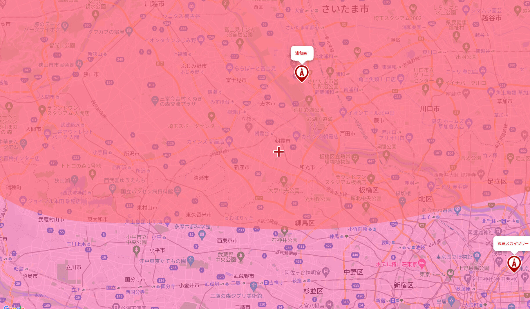 朝霞市の電波事情